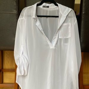 Sheer White Chiffon Top